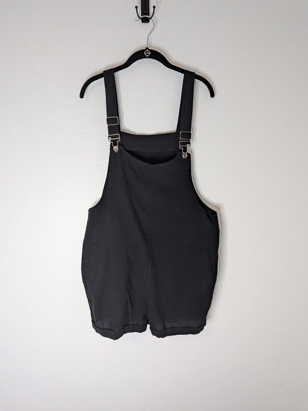 Black Women's Short Overalls Jumpsuit